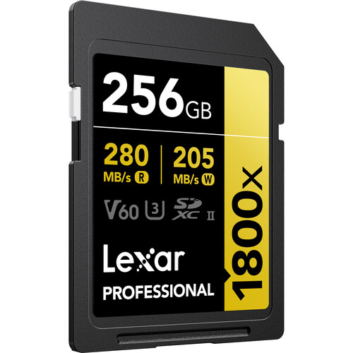 Lexar 256GB Professional 1800x UHS-II SD - 3